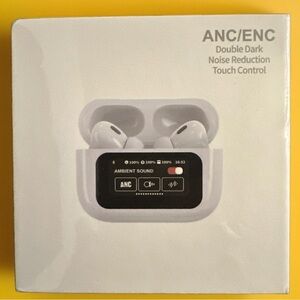 Touch Screen Bluetooth Wireless Earbuds LCD Touch Screen Charge Case Sealed NIB‎